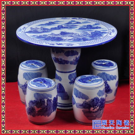 瓷藝雅韻 景德鎮(zhèn)手繪山水庭院桌凳，讓賞月乘涼更具詩意